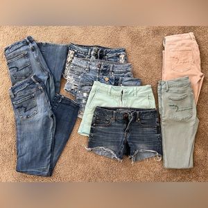 American Eagle LOT size 0-2 Jeans and Shorts
